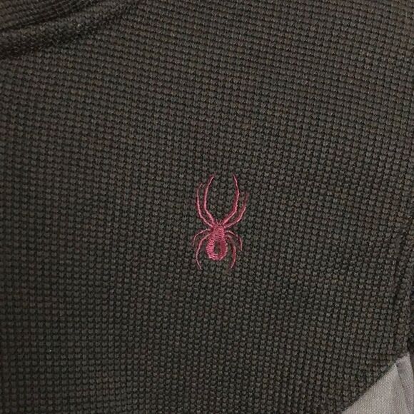 Spyder Full Zip Core Sweater Jacket Black Gray - Picture 2 of 7